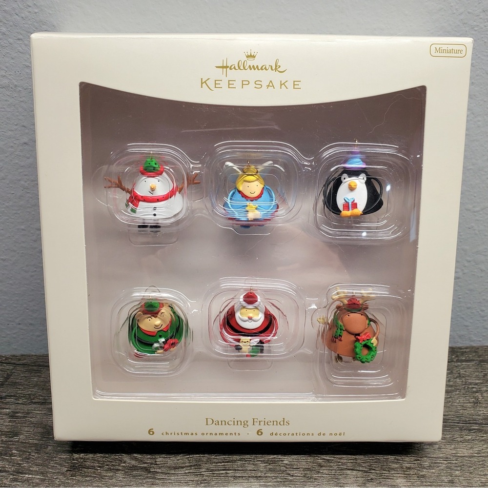 Vtg Hallmark Keepsake Miniature Ornaments 2007 "Dancing Friends" Set Of 6 NEW